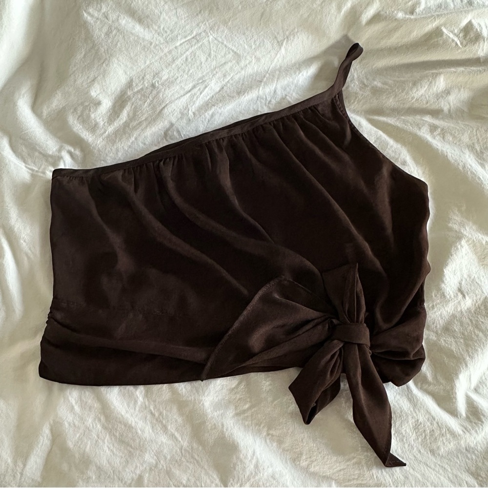 Chic Brown One-Shoulder Top Banana Republic S